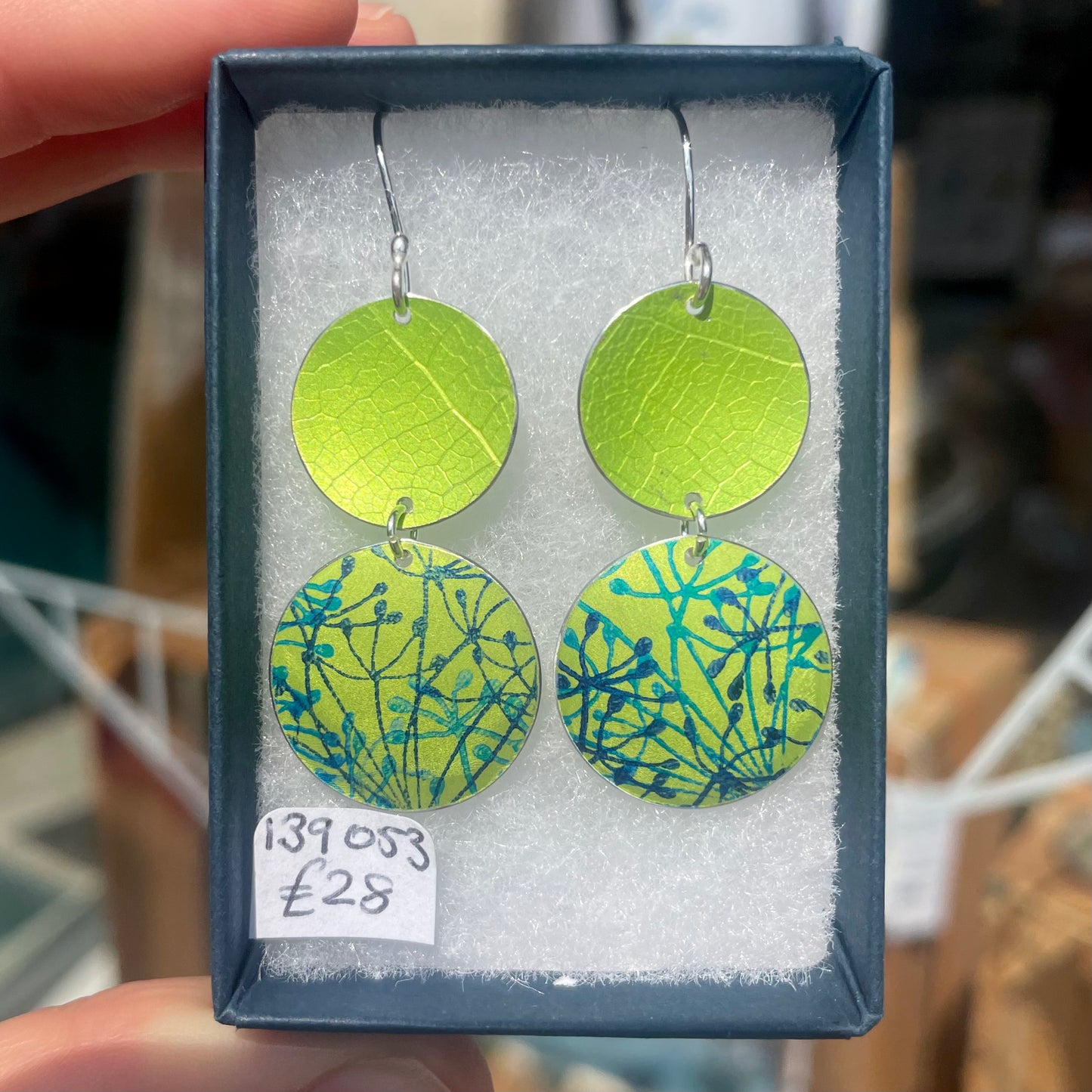 Double Circle Cow Parsley Earrings
