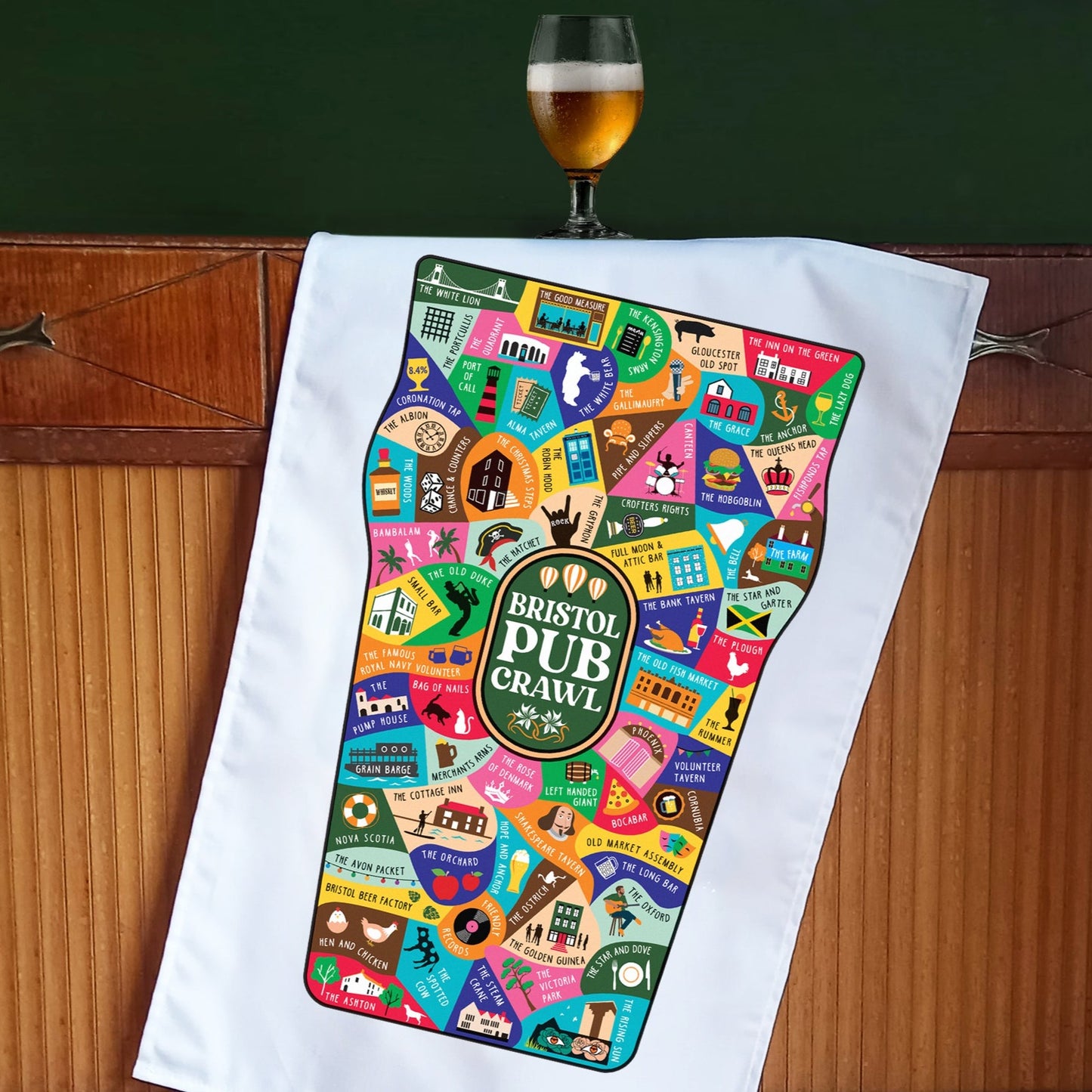 Pub Crawl Tea Towel