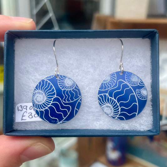 Ammonite Circle Earrings