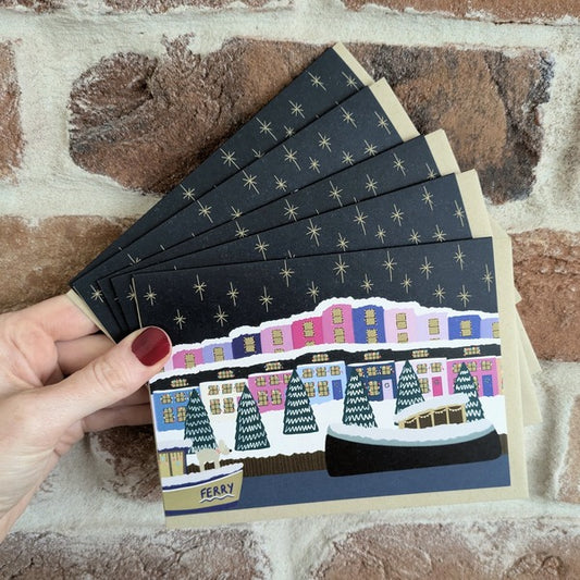 Christmas card pack of 5 - Bristol Harbour