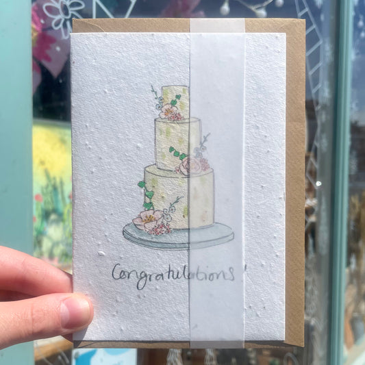 Congratulations! Wedding Cake Seed Card