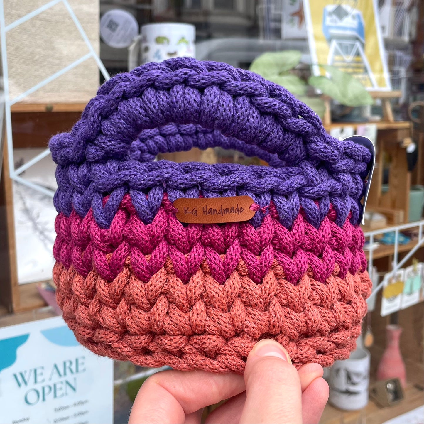 Crochet Basket with Handles
