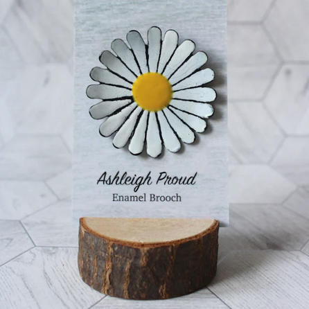 White Daisy Brooch