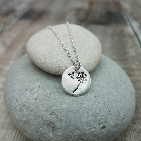 Silver Necklace - Dandelion - Russian Ring - Octagon