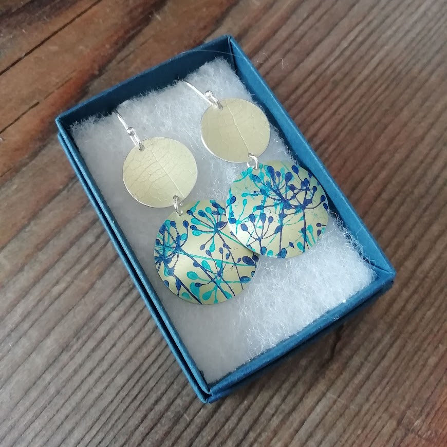 Double Circle Cow Parsley Earrings