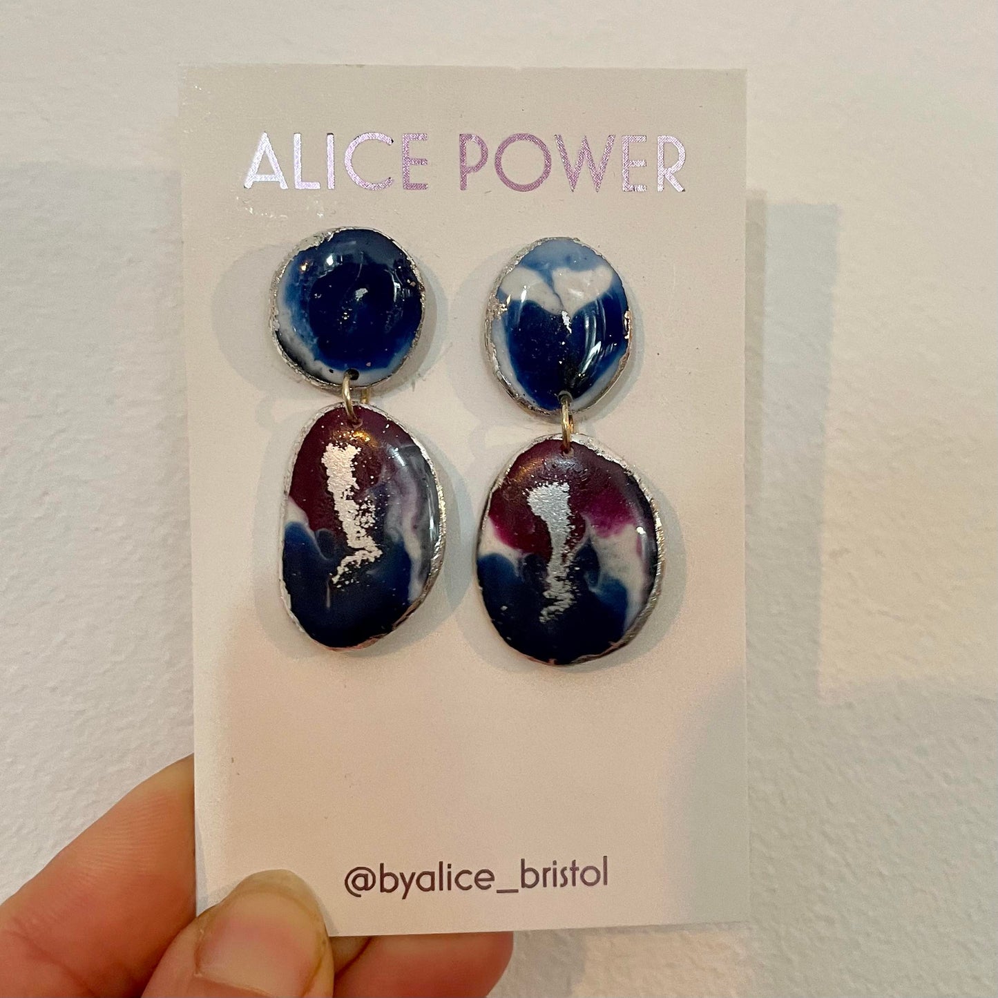 Double Resin Geode Earrings