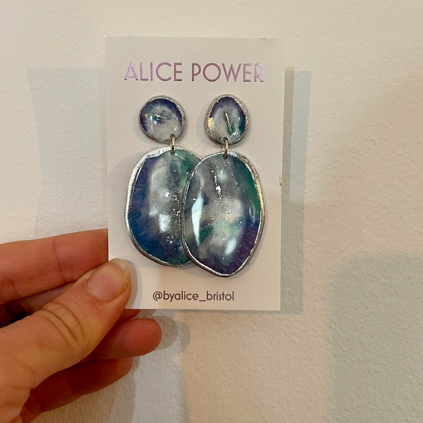 Double Resin Geode Earrings