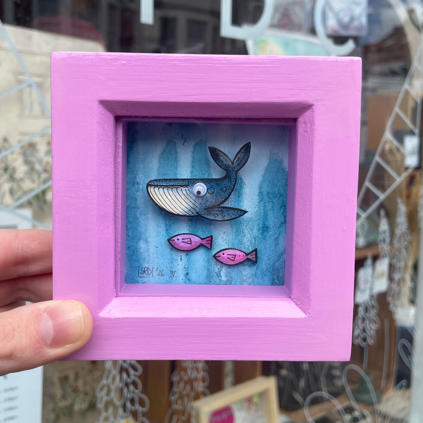 Miniature Original Artwork in Hand Painted Frame