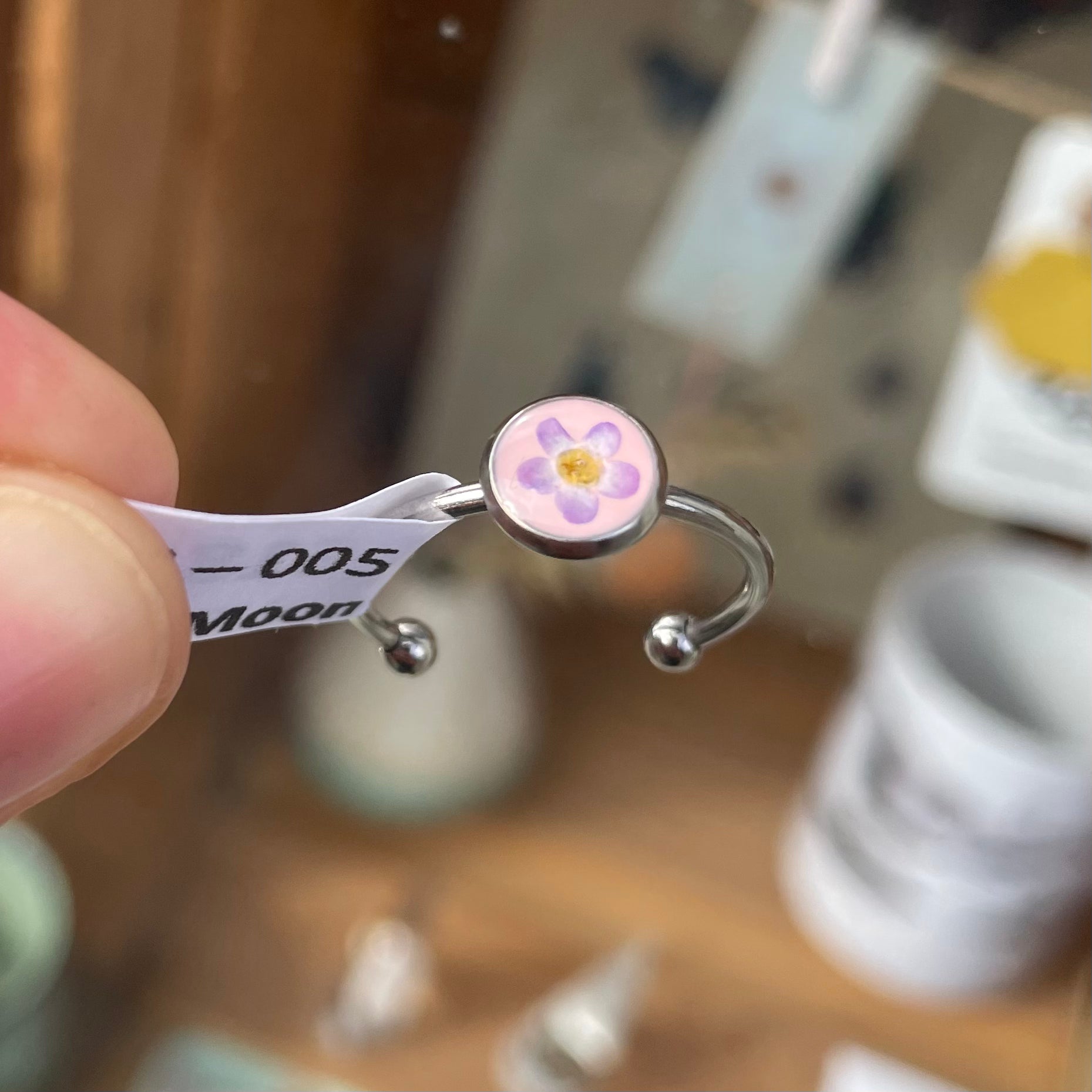 What Nots Rings Adjustable Rings - Pressed Forget-Me-Nots – Independent Design Collective