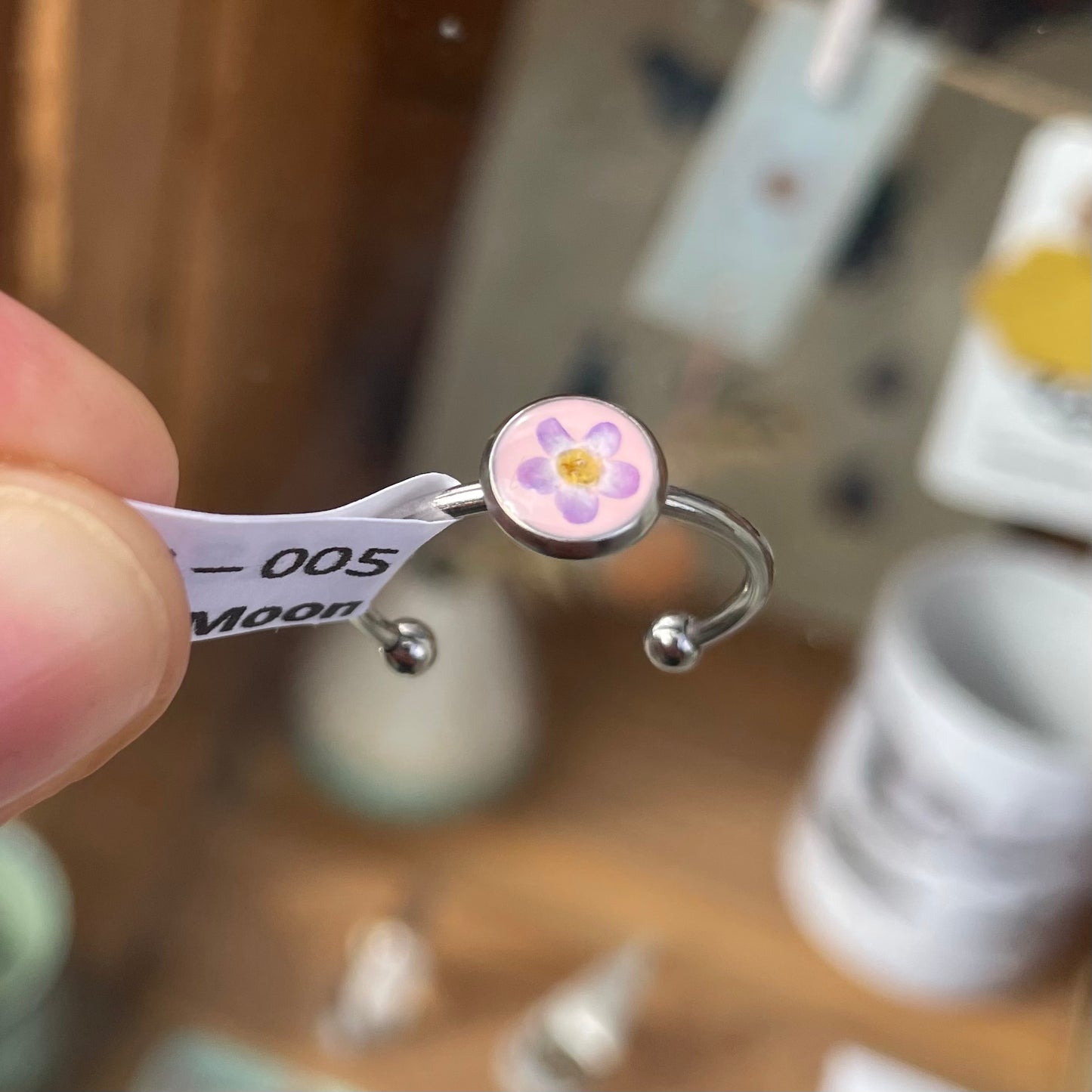 Adjustable Rings - Pressed Forget-Me-Nots