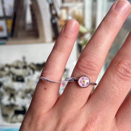 Adjustable Rings - Pressed Forget-Me-Nots