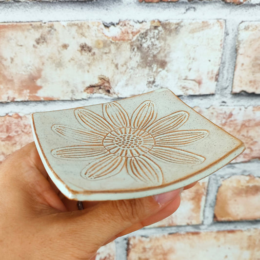 Small Red Soap Dish Leaf Design