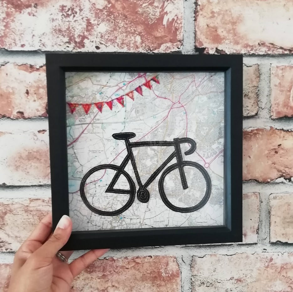 Framed Black Bike Picture
