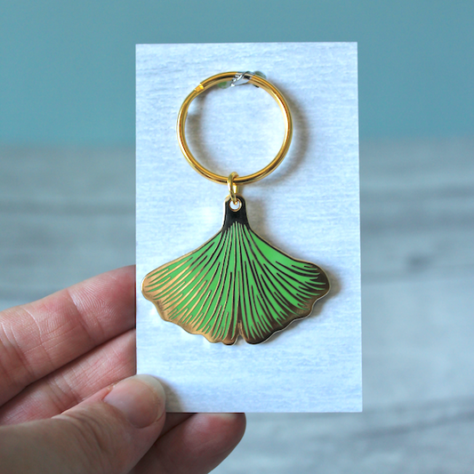 Ginkgo Leaf Keyring