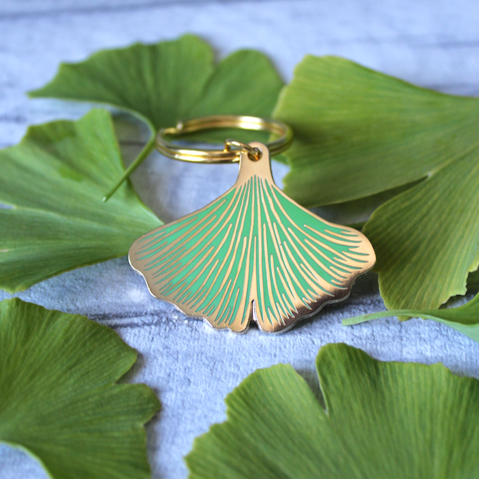 Ginkgo Leaf Keyring