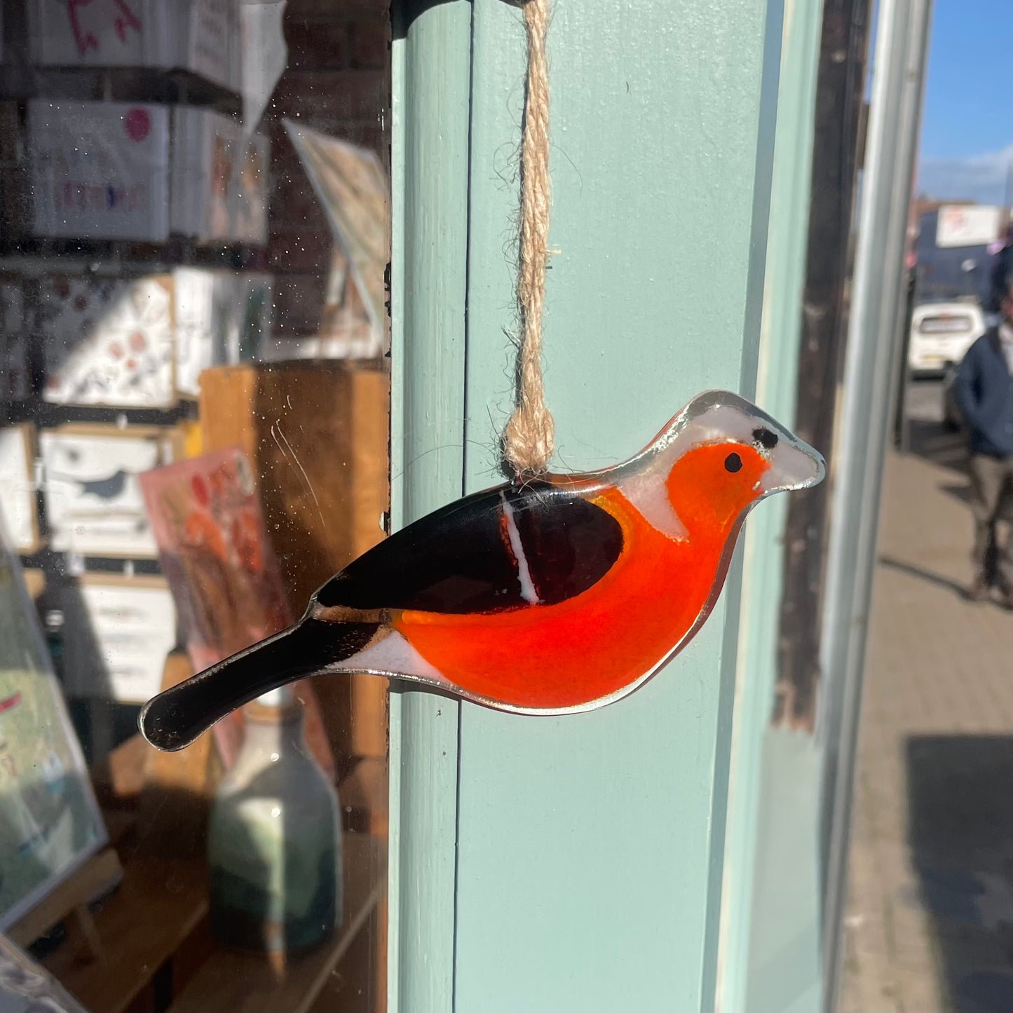 Fused Glass Hanging Chaffinch