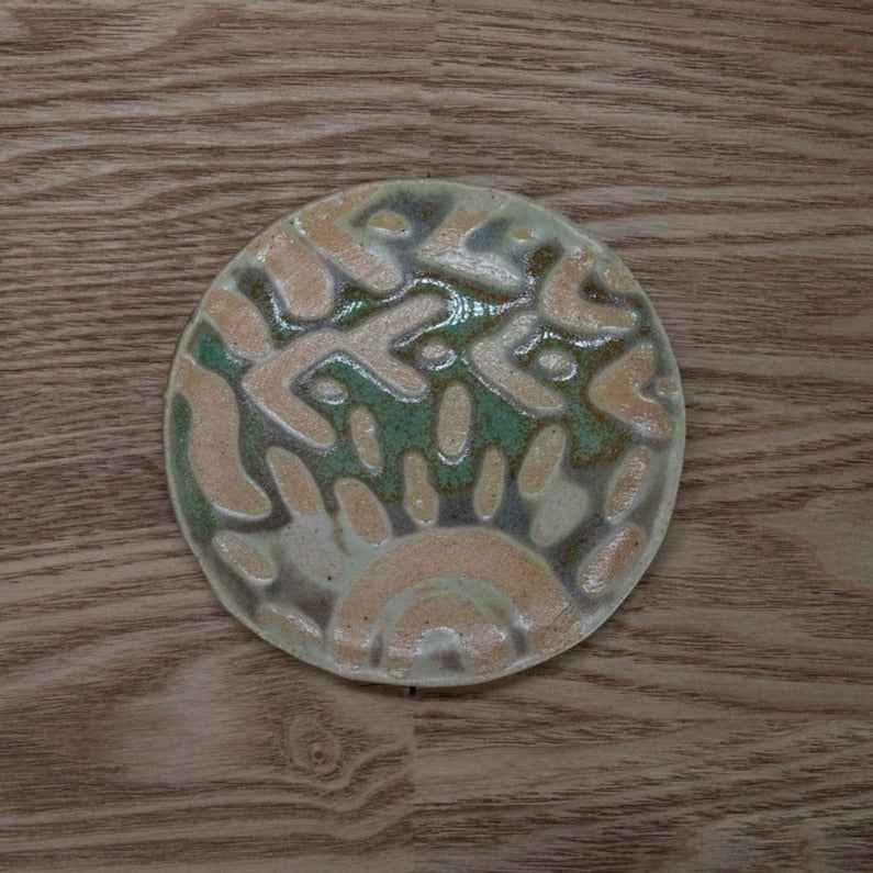 Patterned Green Soap Dish/ Coaster