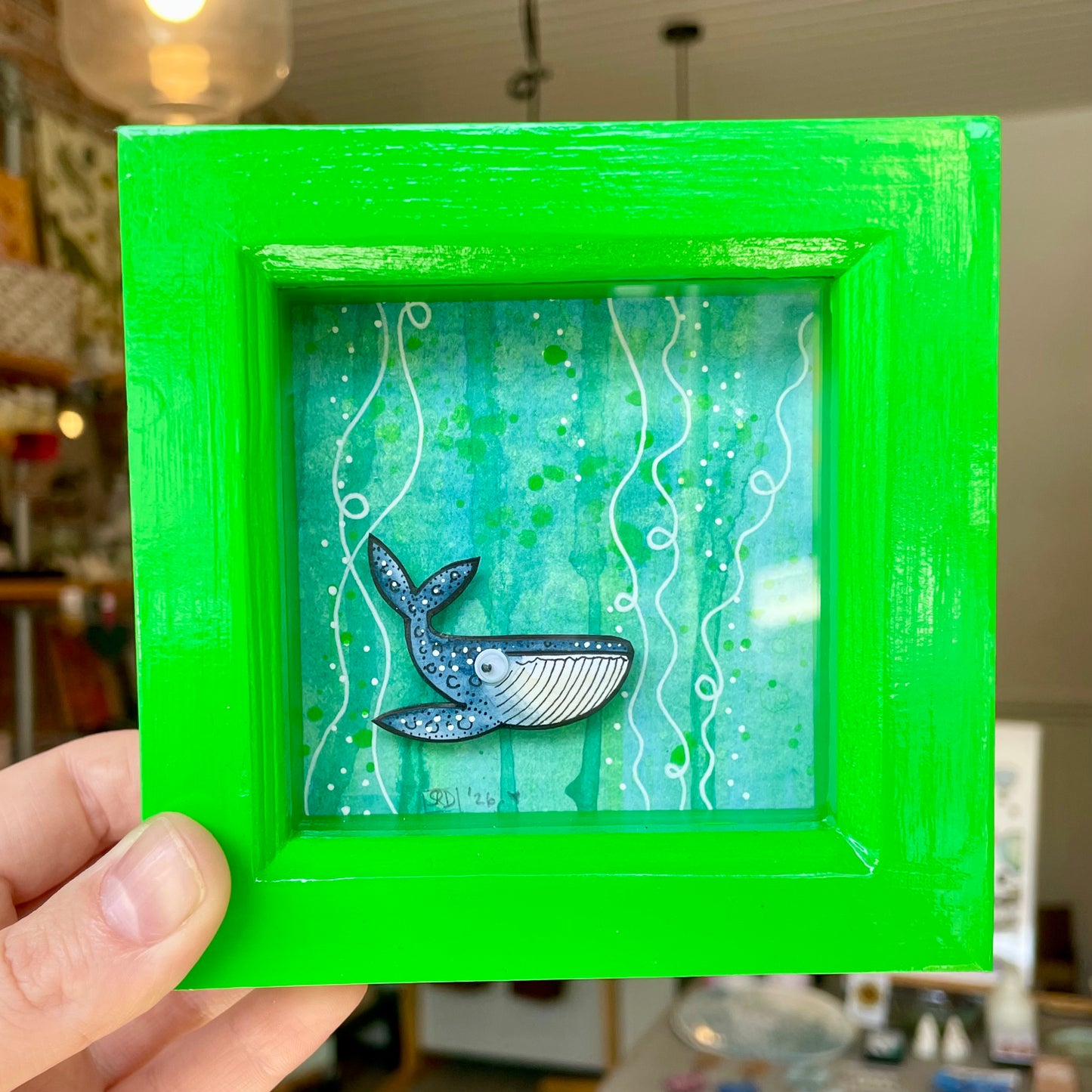 Miniature Original Artwork in Hand Painted Frame