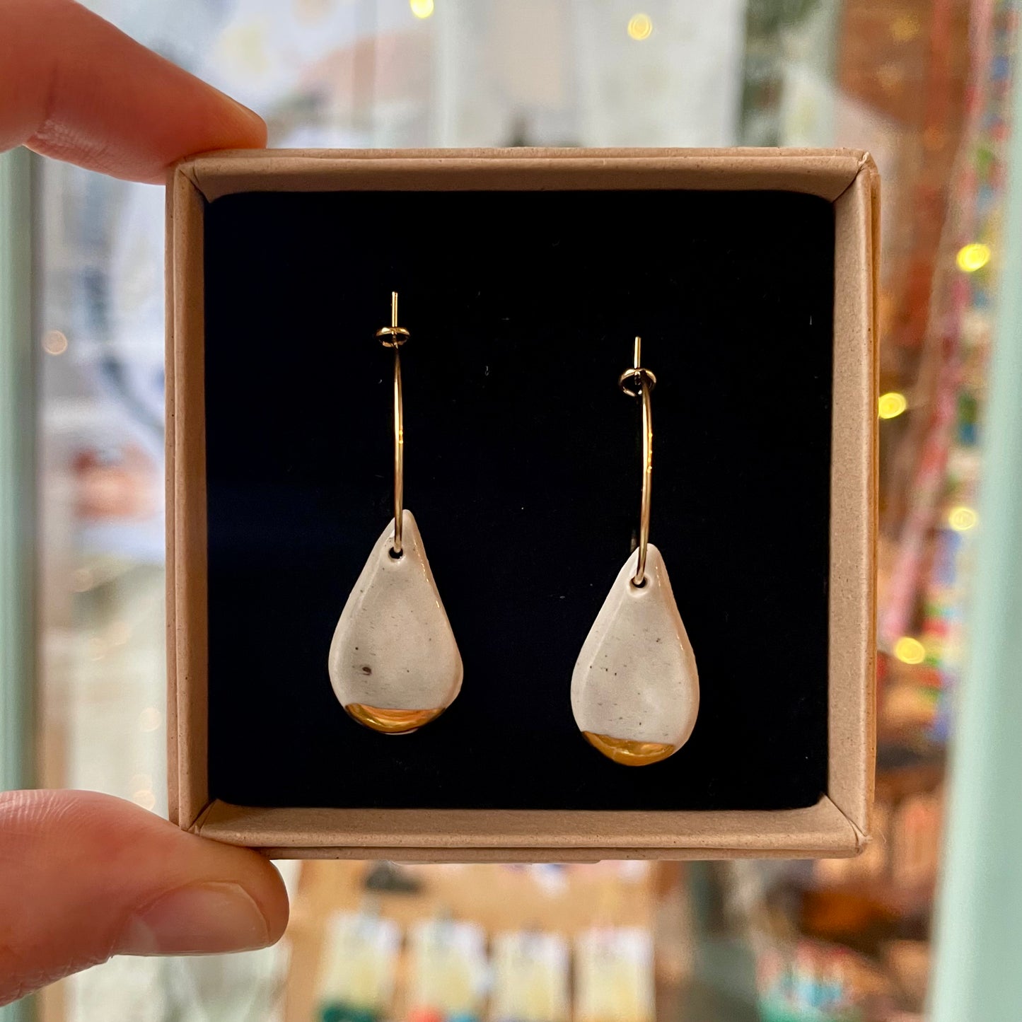 Porcelain Earrings (Gold Plated Hoops or Hooks)