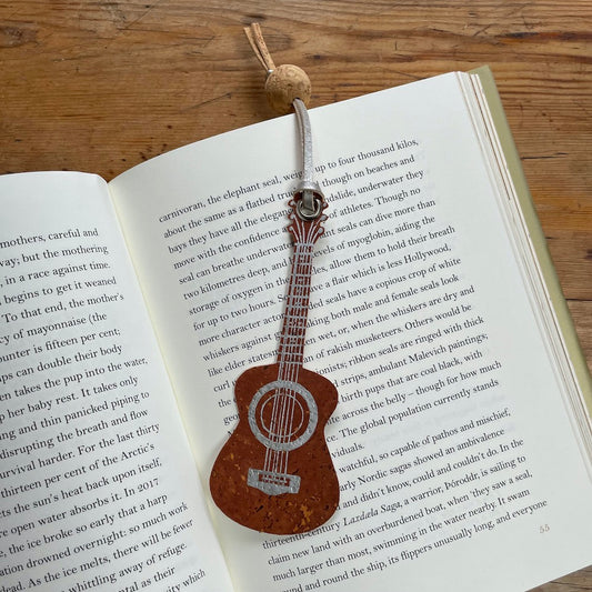 Guitar Handmade Cork Bookmark