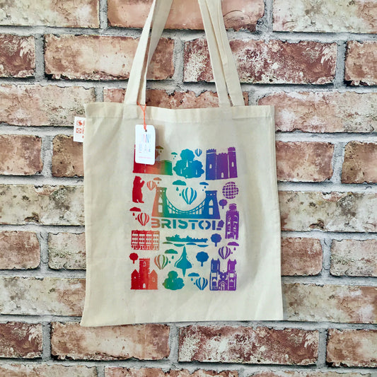 Handprinted Bristol Tote Bag