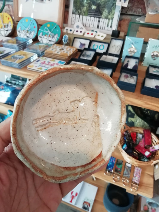 Mini Pinched Bowl with Hare Imprint