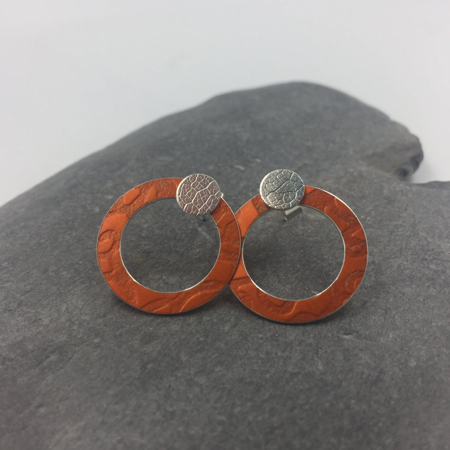 Textured Hoops Studs