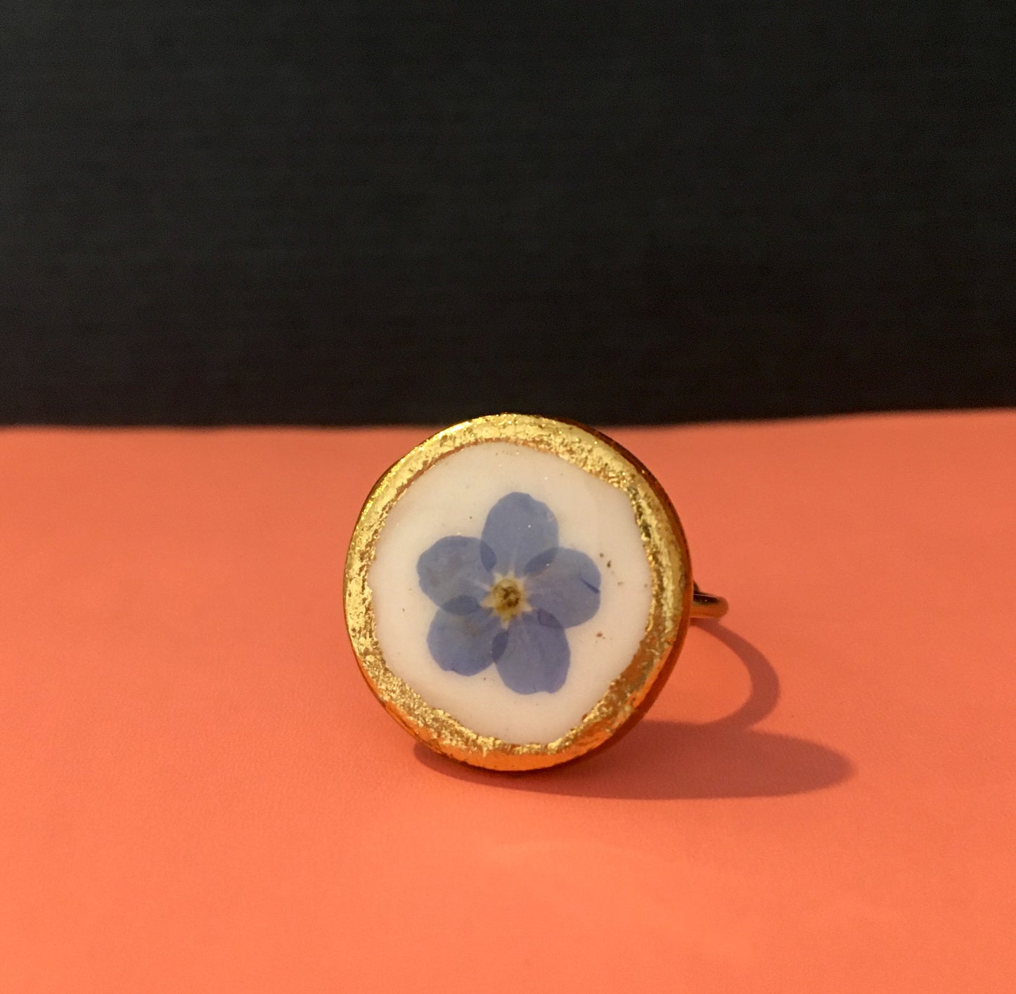 Adjustable Rings - Pressed Forget-Me-Nots