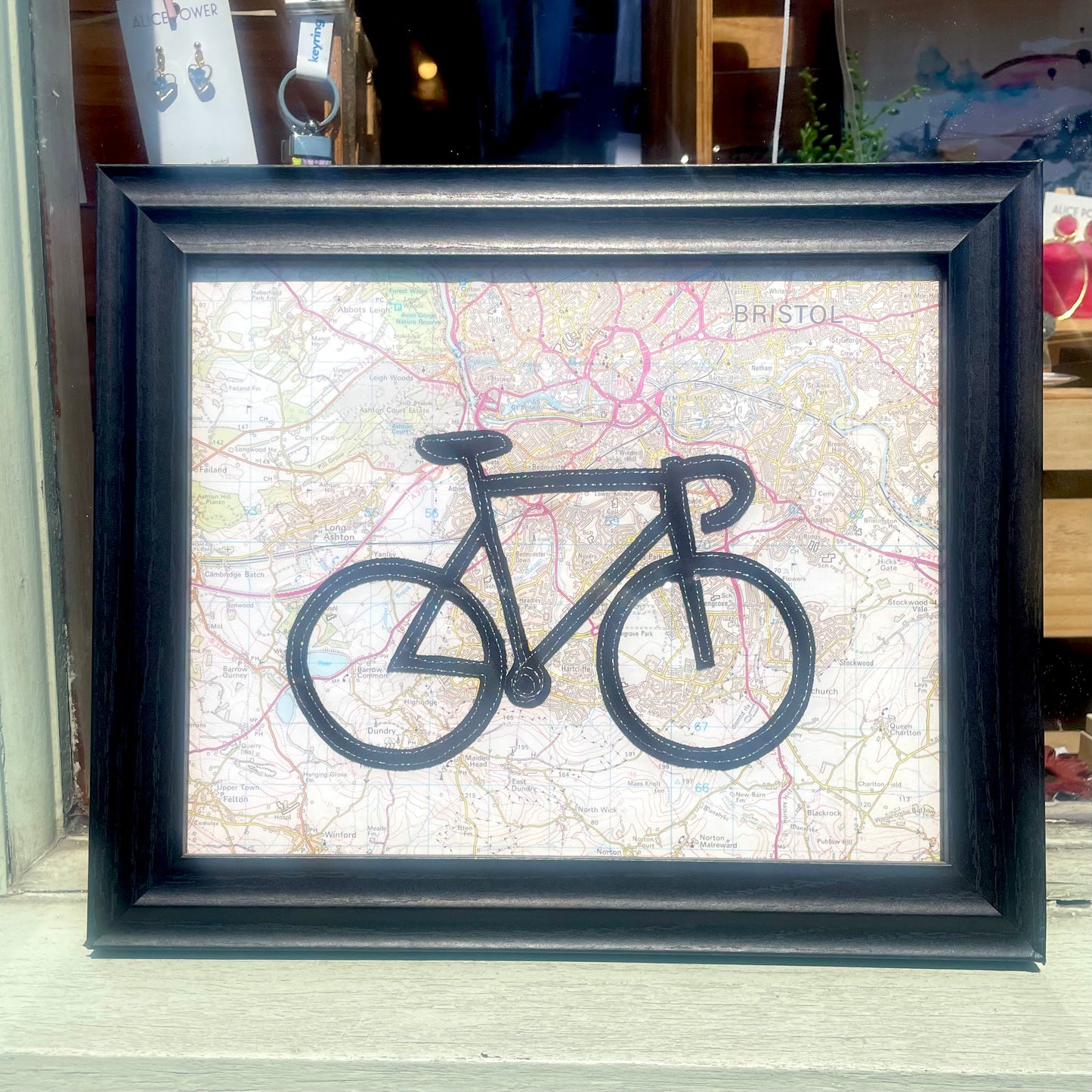 Framed Black Bike Picture