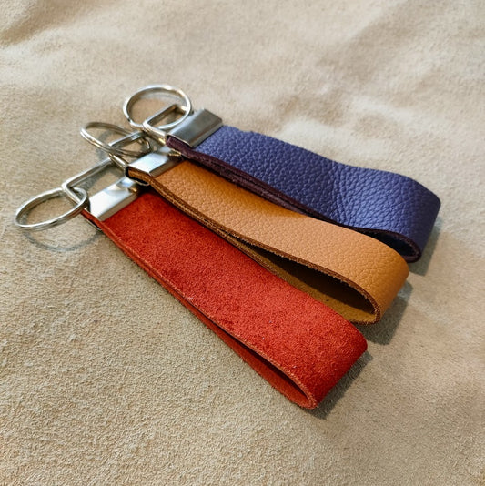 Leather Keyrings - Various Colours