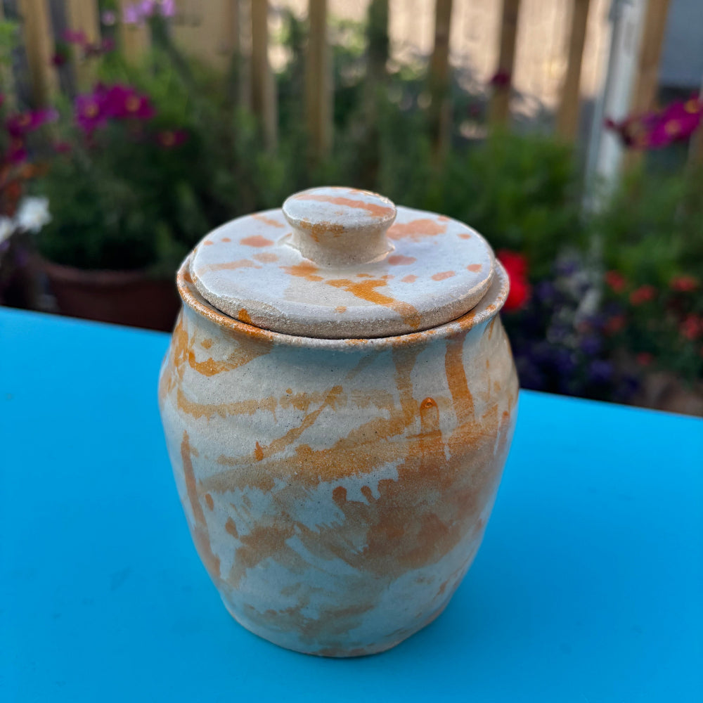 Orange Splash Lidded Jar