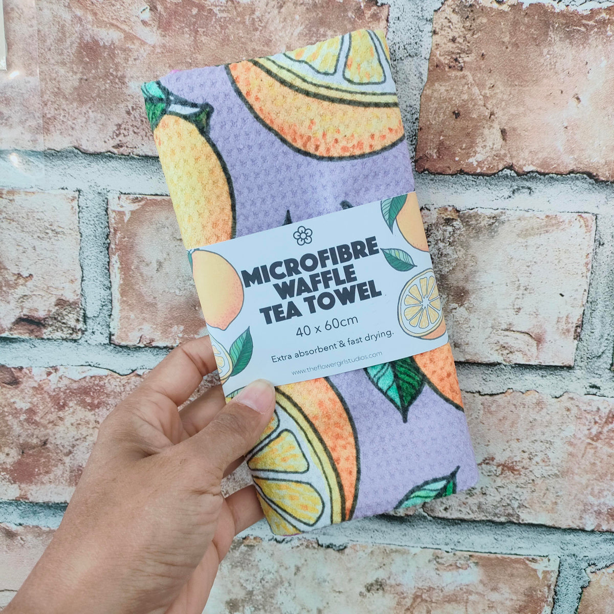 Lemons Microfibre Tea Towel