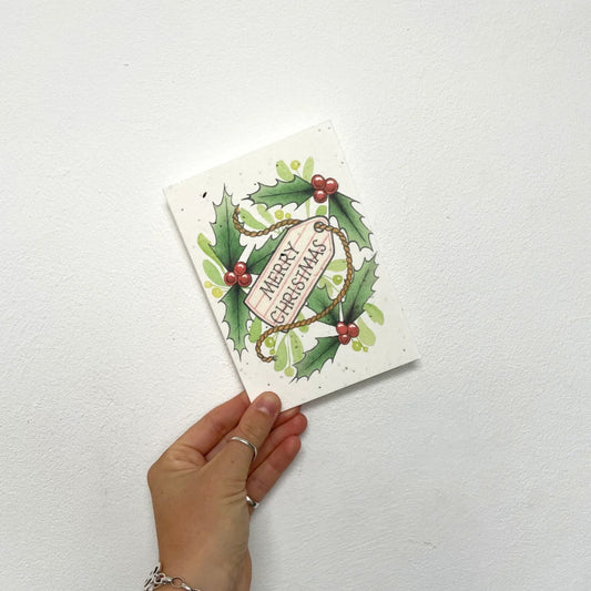 Plantable Traditional Tag Christmas Card