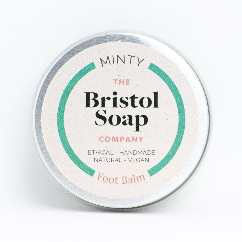 Bristol Soap Company foot balm container on a white background