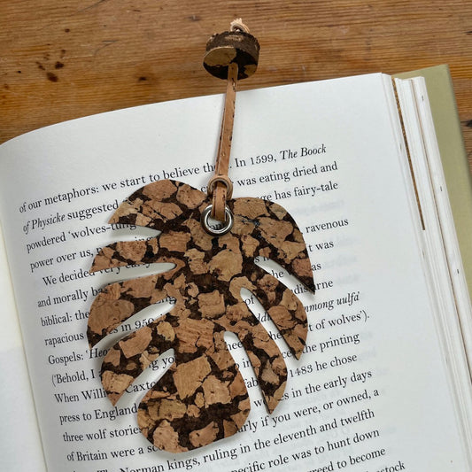 Monstera Handmade Cork Bookmark