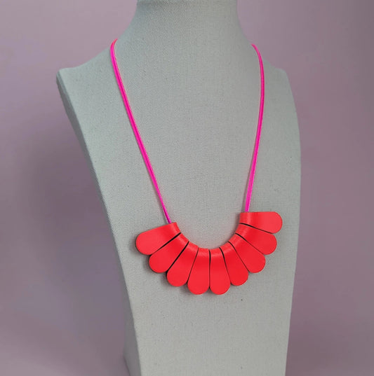 Small Petal Leather Necklace