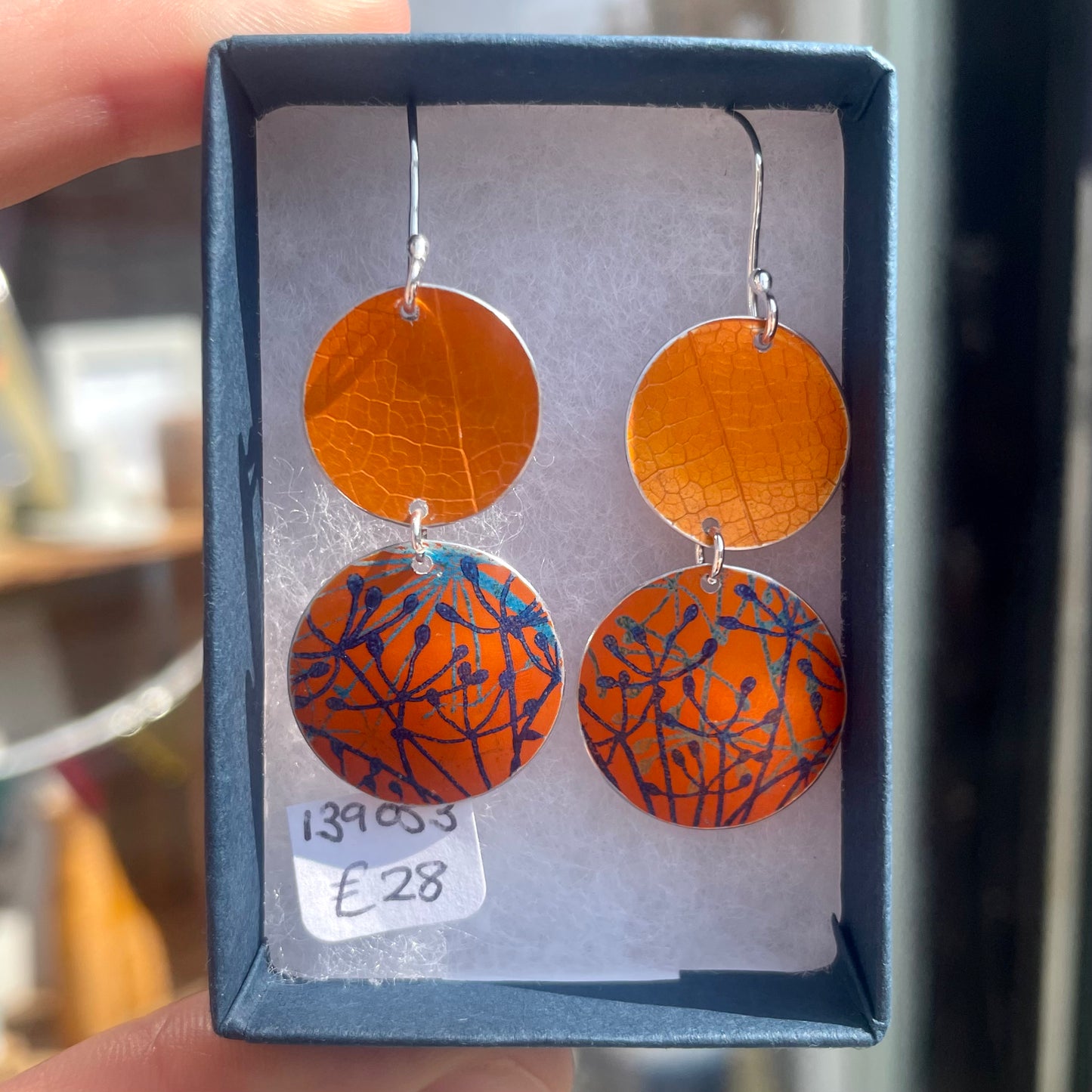 Double Circle Cow Parsley Earrings