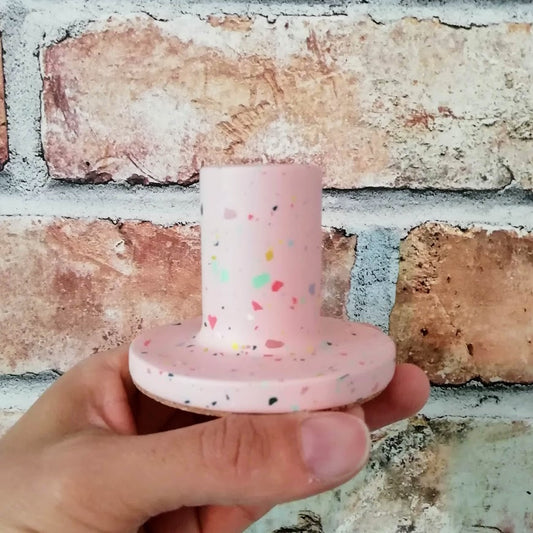 Pink Terrazzo Candle Stick Holder