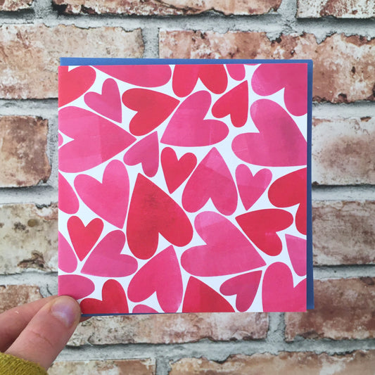 Pink Hearts Card