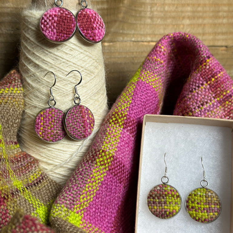 Large Drop Earrings Wool Design