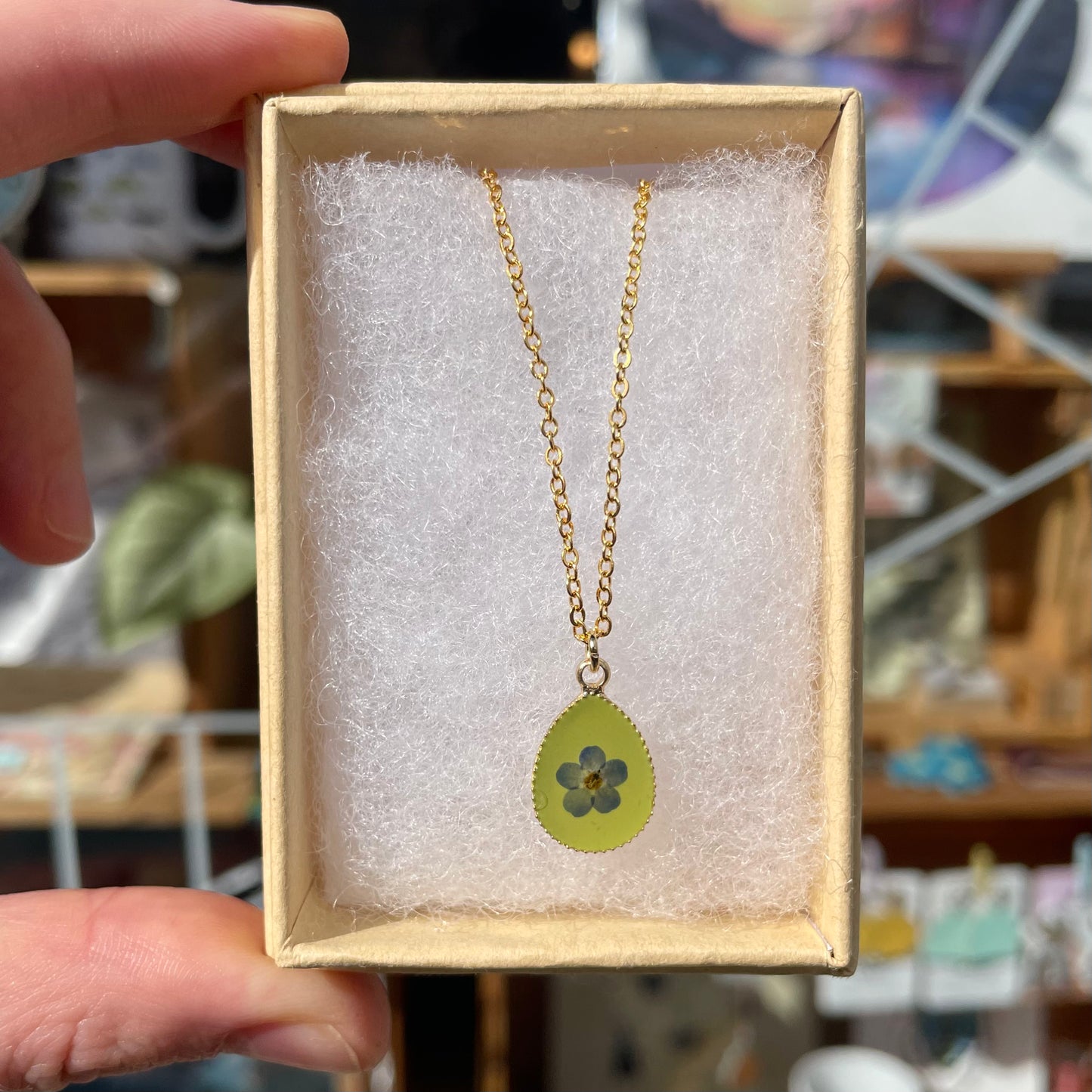 Pressed Forget-Me-Nots Necklace