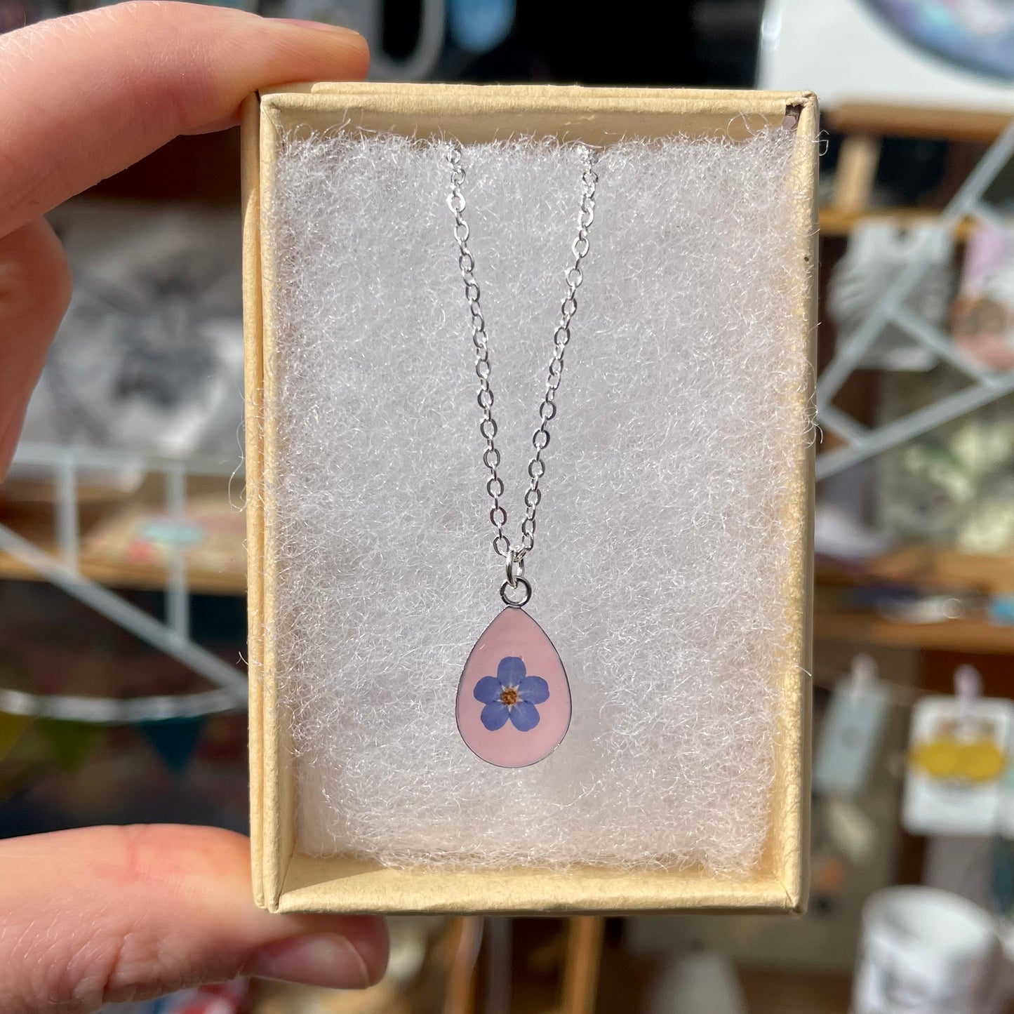 Pressed Forget-Me-Nots Necklace