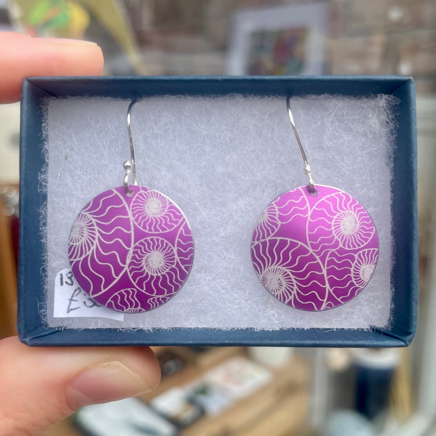 Ammonite Circle Earrings