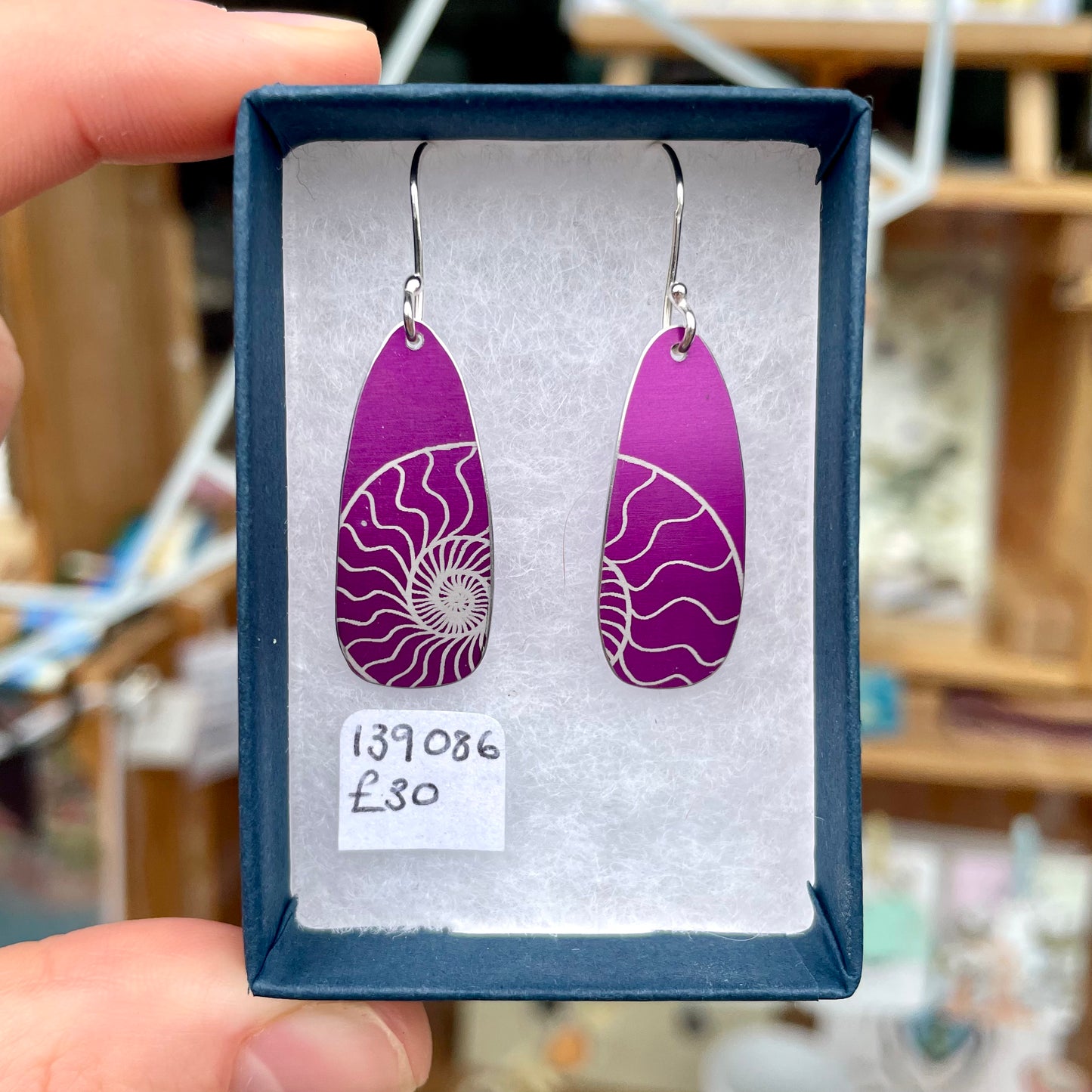 Ammonite Drop Earrings