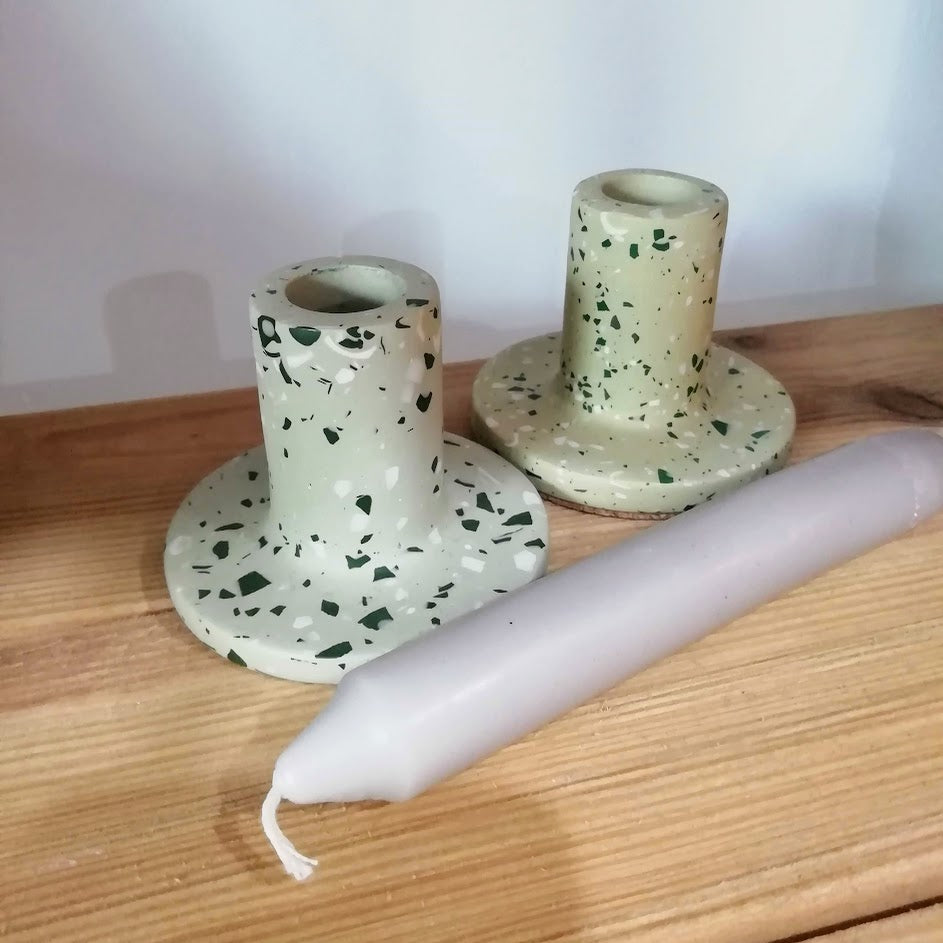 Putty Terrazzo Candle Stick Holder