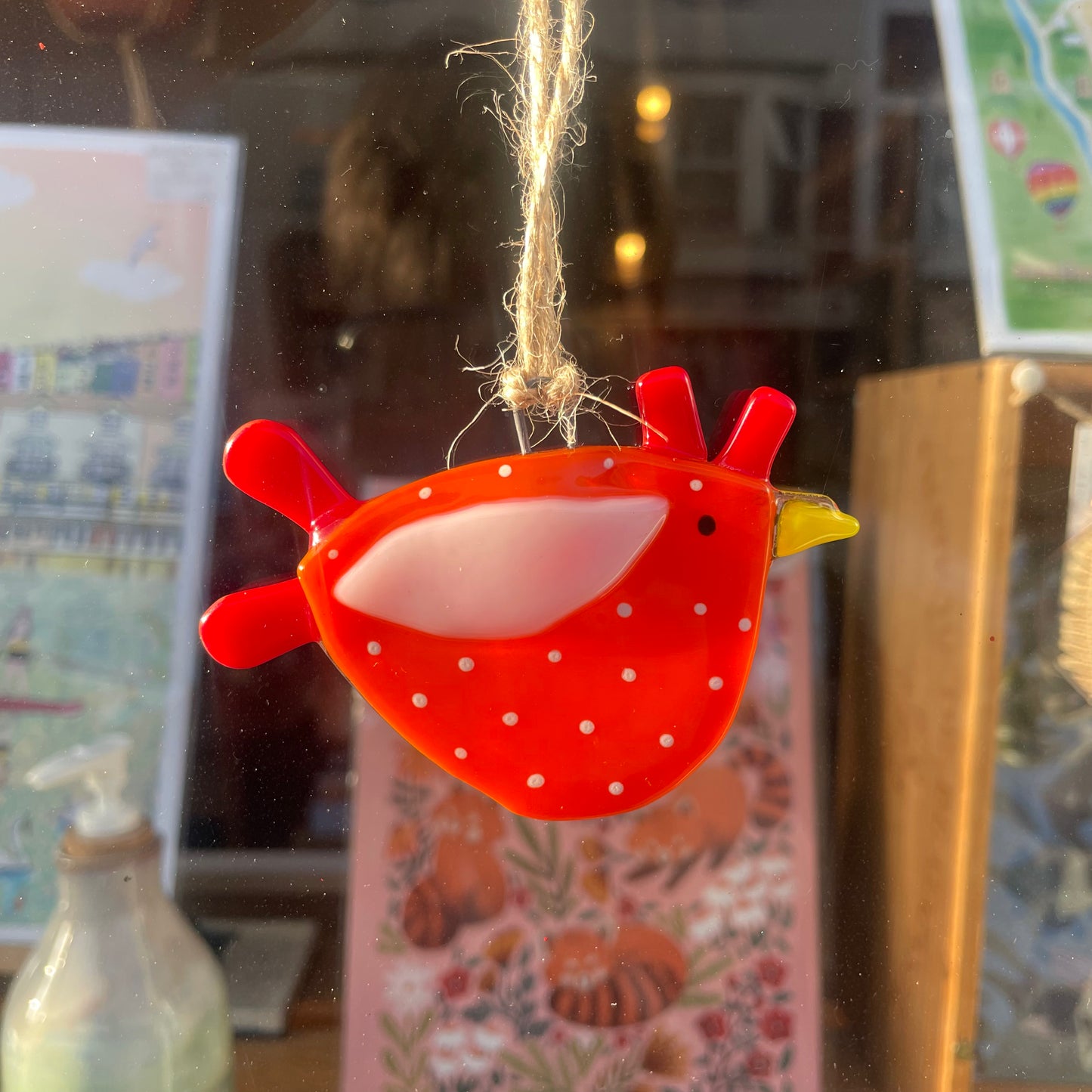 Fused Glass Hanging Easter Bird