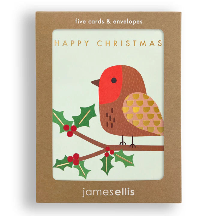 Robin Christmas Cards - Pack of 5