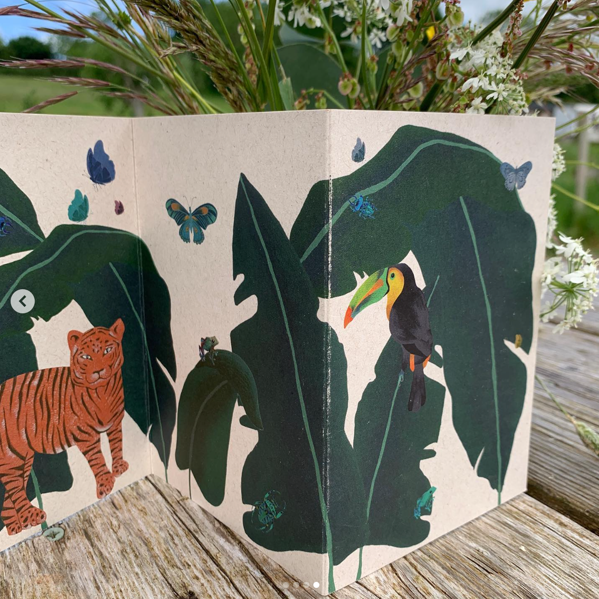 Flora and Fauna Concertina Card