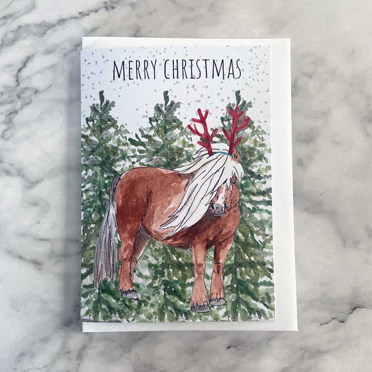 Shetland Pony Christmas Card