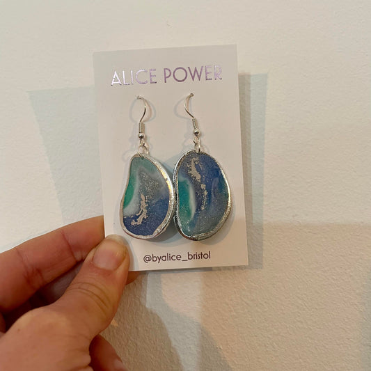 Single Resin Geode Earrings
